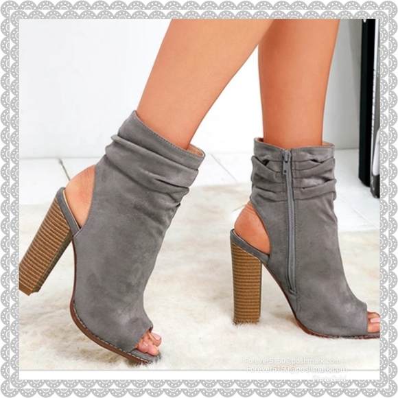 Lulus Shoes - NEW Lulu's Grey Vegan Suede Boots